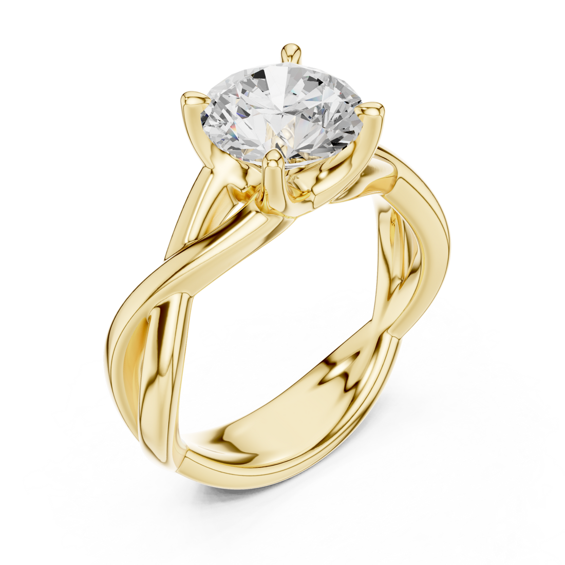Gold Eternal Twist Radiant Band Ring Right View