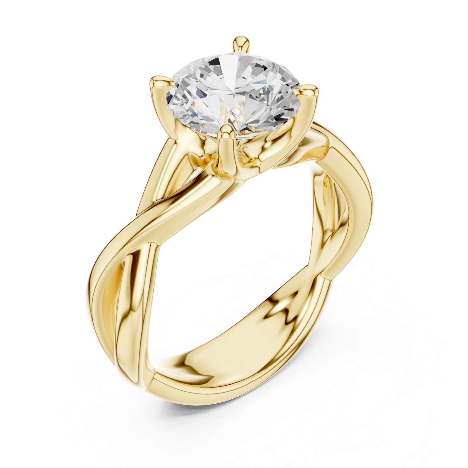 Gold Eternal Twist Radiant Band Ring Right View