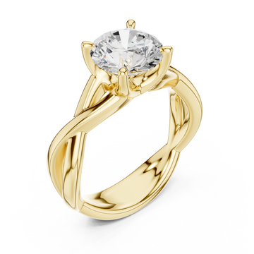 Gold Eternal Twist Radiant Band Ring Right View