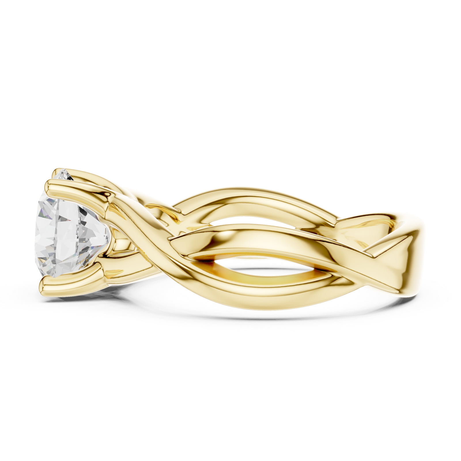  Gold Eternal Twist Radiant Band Ring Side View