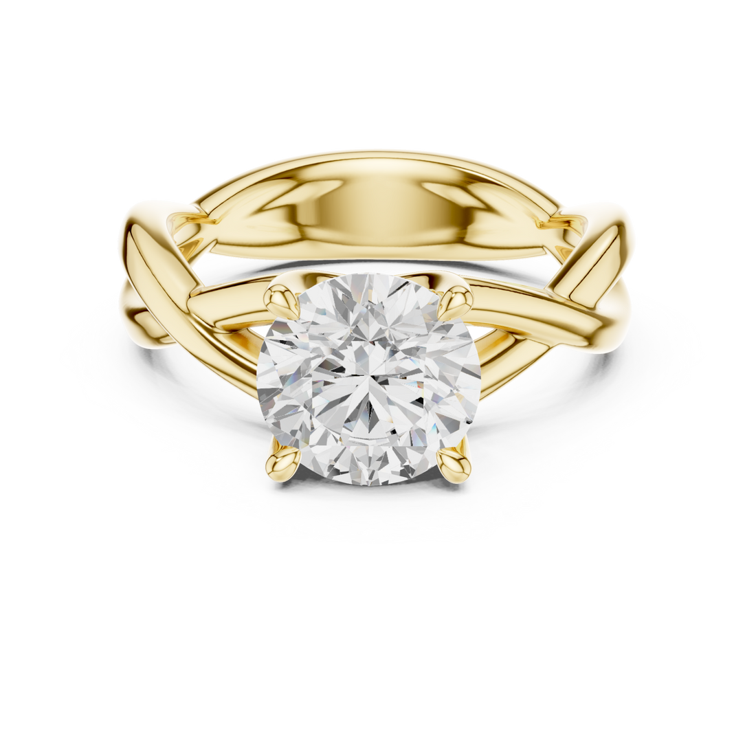 Gold Eternal Twist Radiant Band Ring Right View