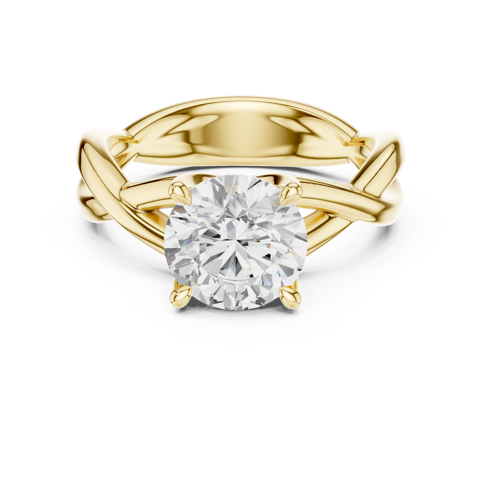  Gold Eternal Twist Radiant Band Ring Front View