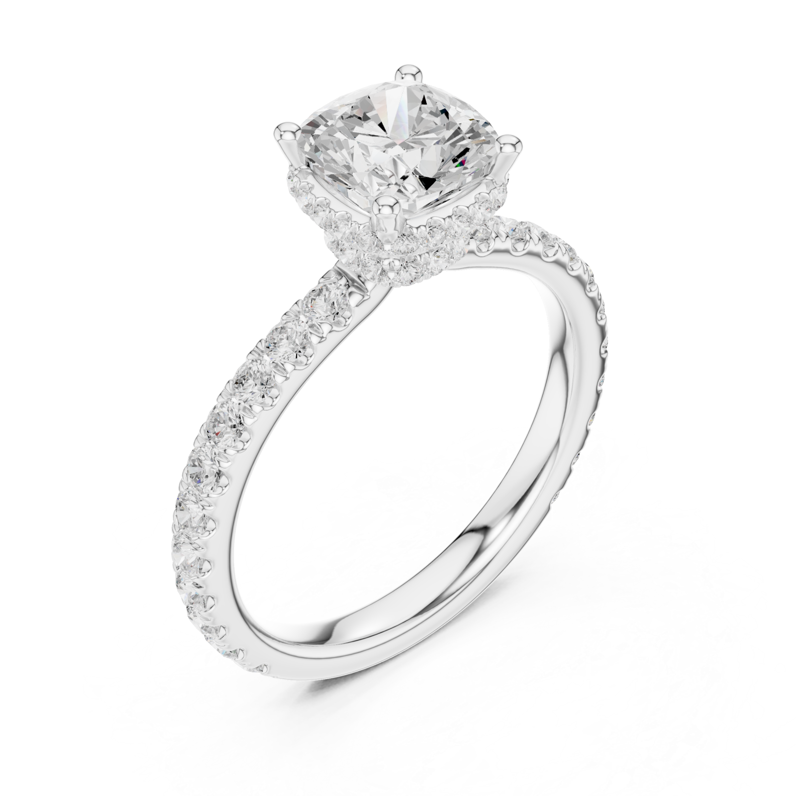  White Gold Celestial Promise Halo Band Ring Right View