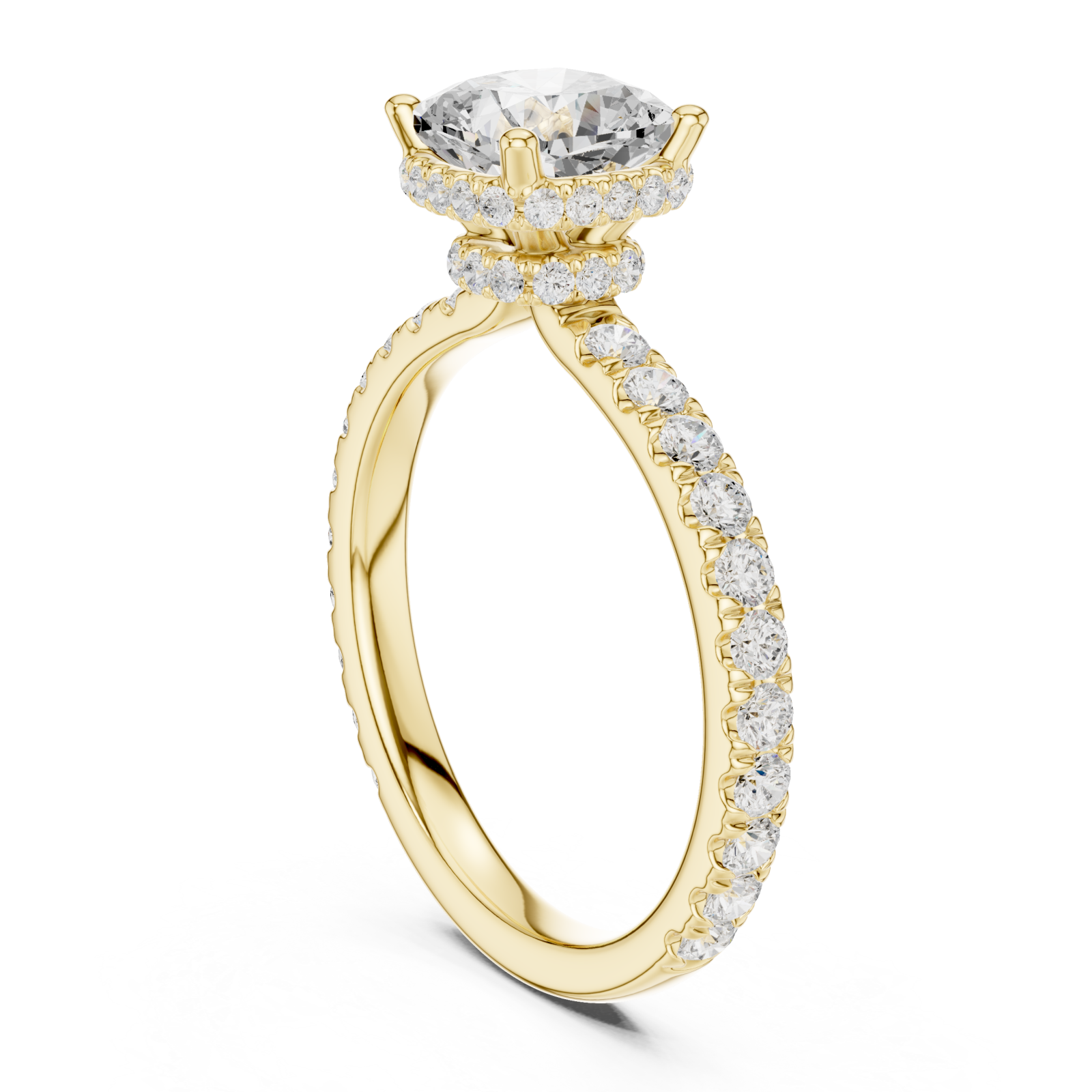  Gold Celestial Promise Halo Band Ring Left View