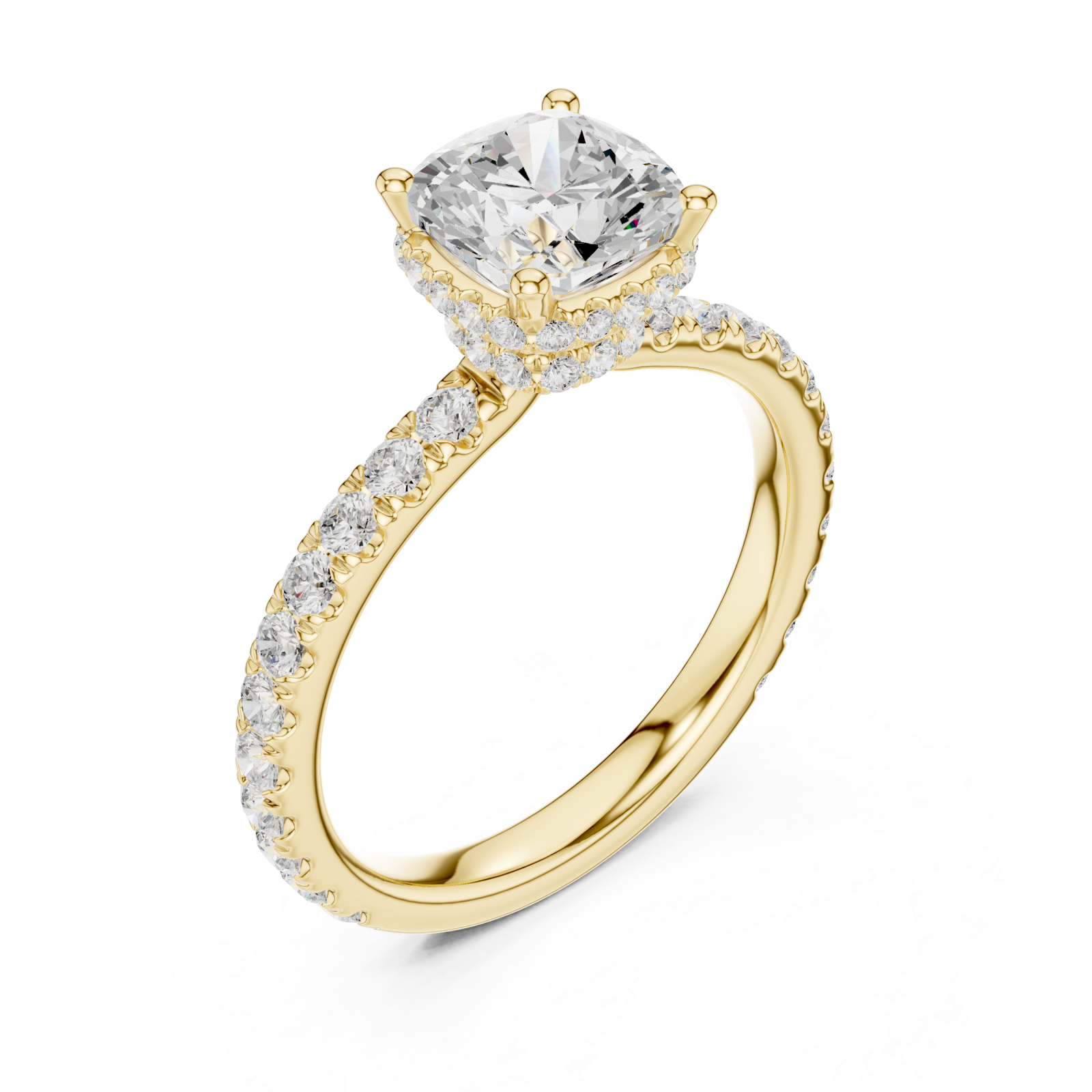 Gold Celestial Promise Halo Band Ring Right View