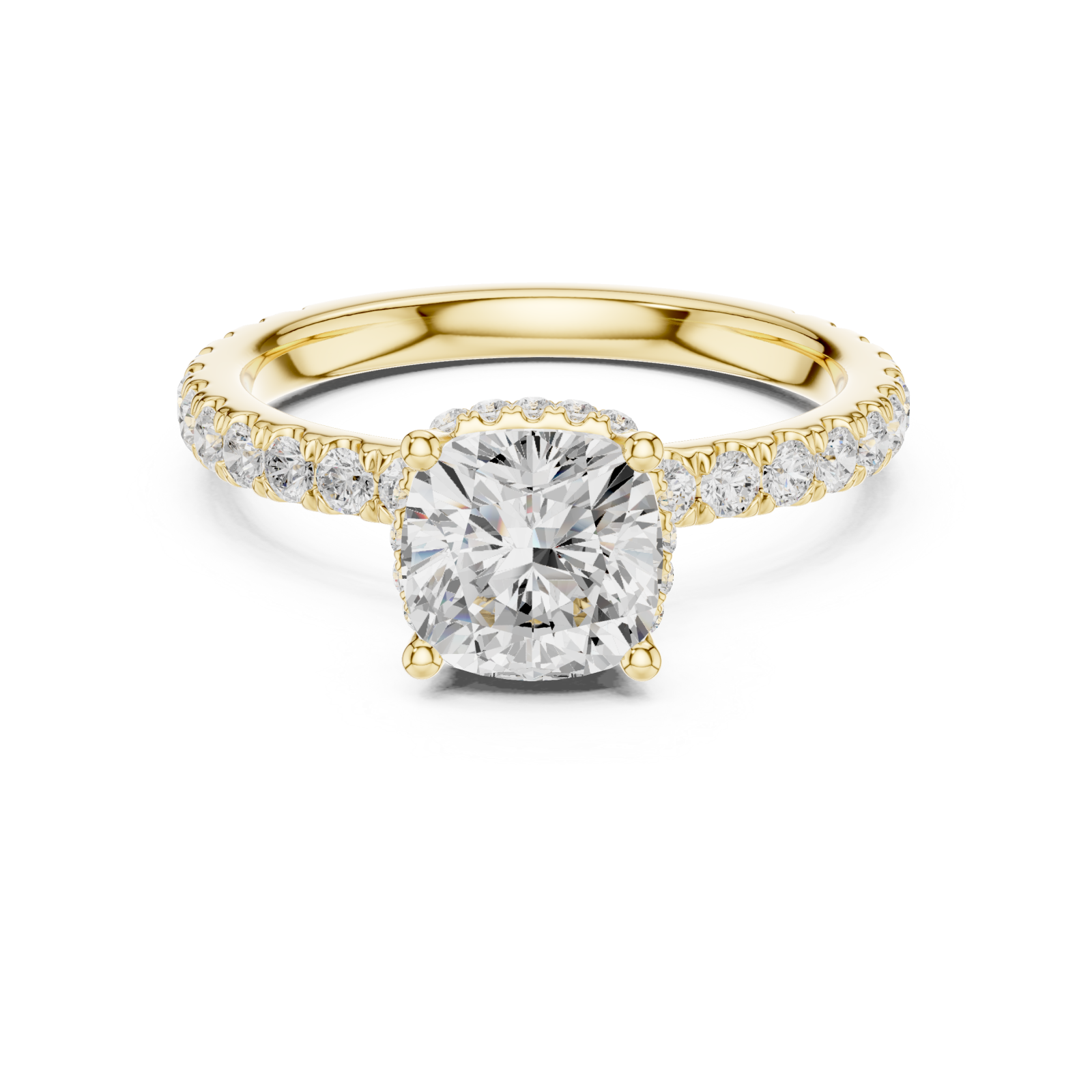  Gold Celestial Promise Halo Band Ring Front View