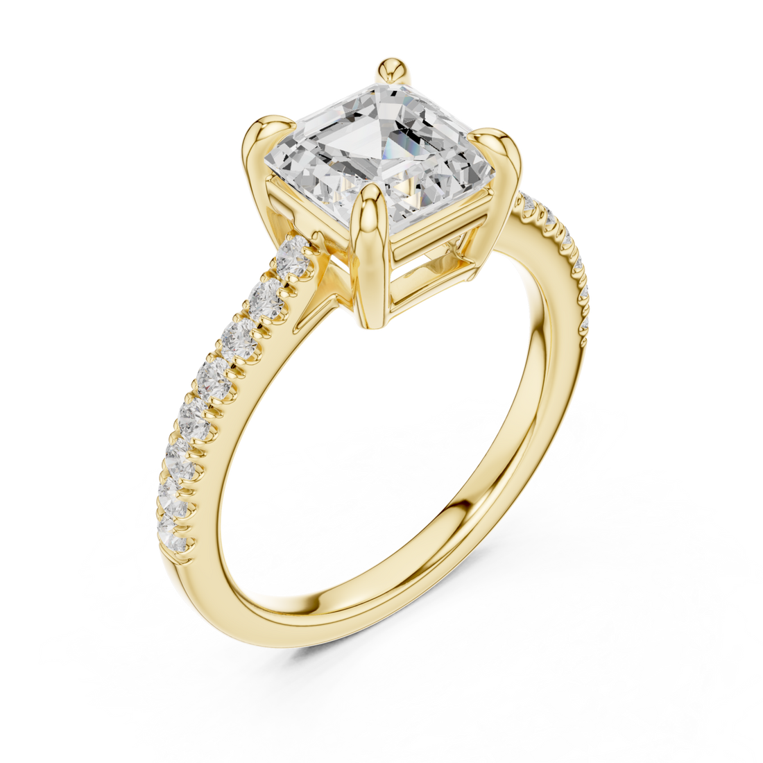 Gold Radiant Harmony Solitaire Ring Right View