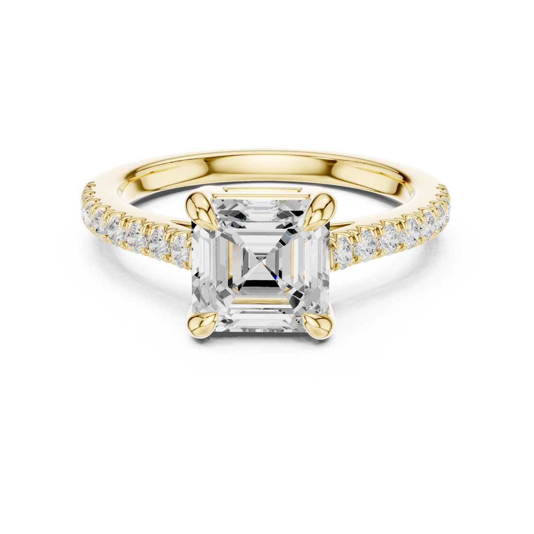 Gold Radiant Harmony Solitaire Ring Right View