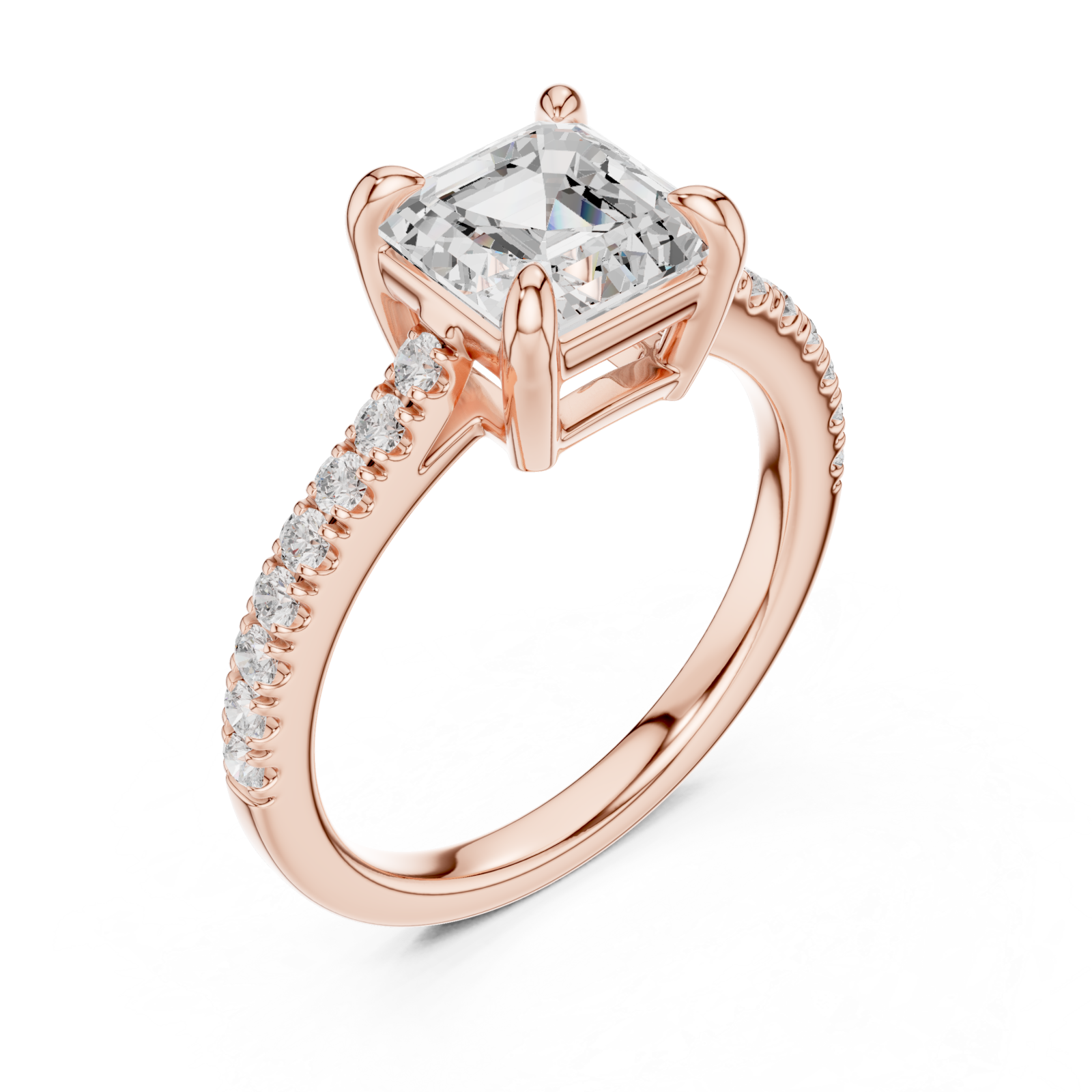  Rose Gold Classic Halo Embrace Ring Right View
