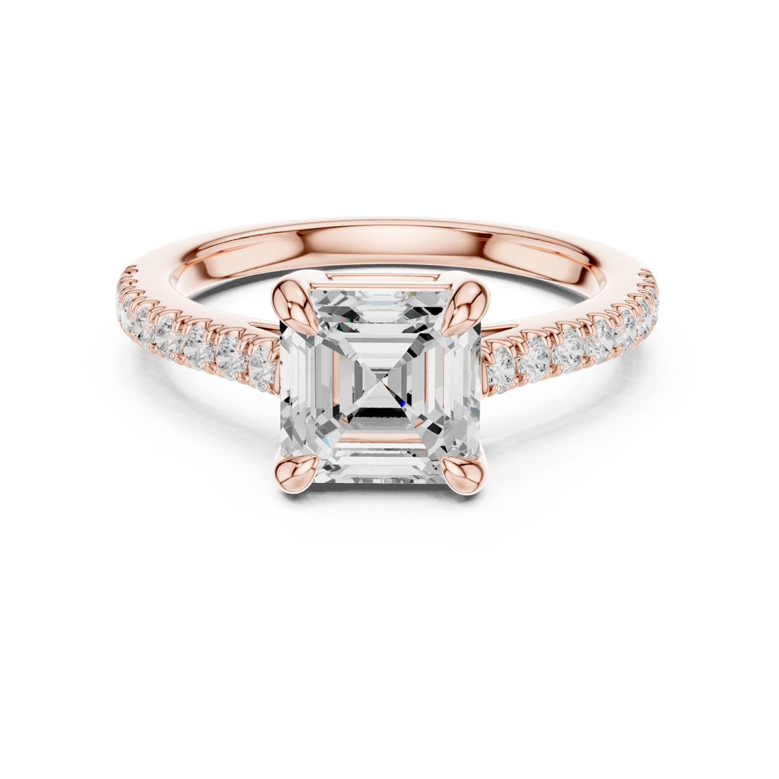  Rose Gold Classic Halo Embrace Ring Right View