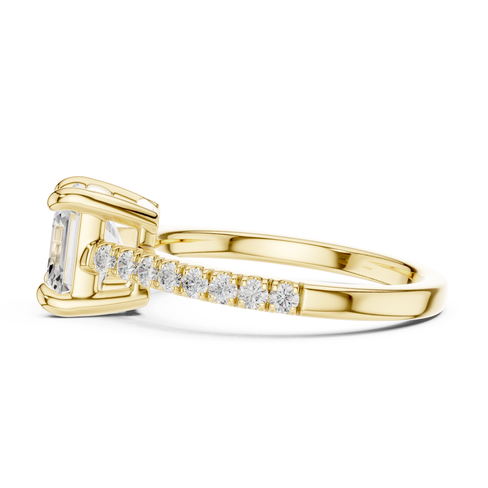  Gold Classic Halo Embrace Ring Side View