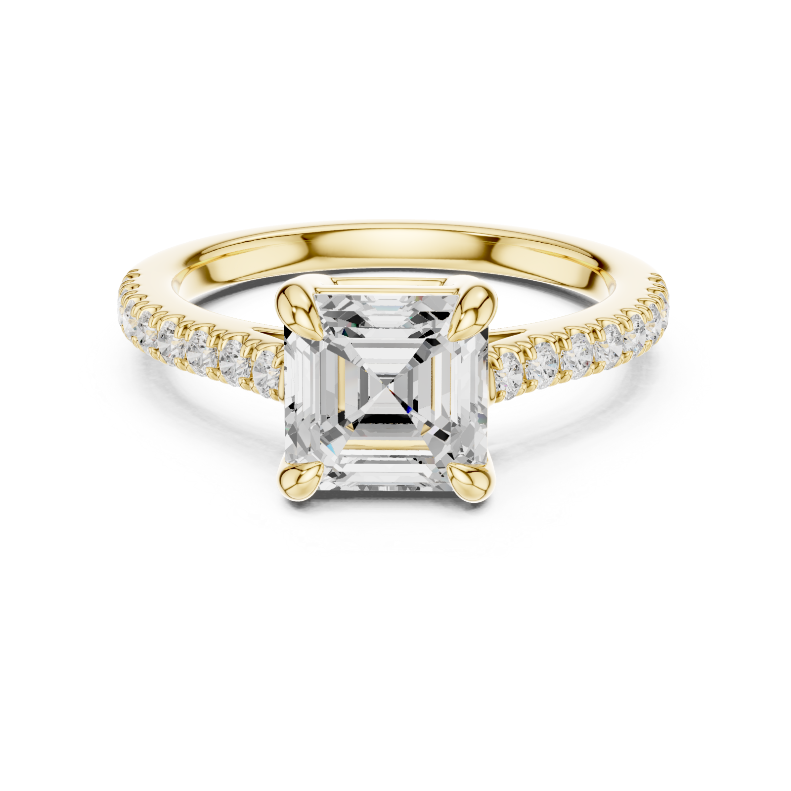 Gold Classic Halo Embrace Ring Front View