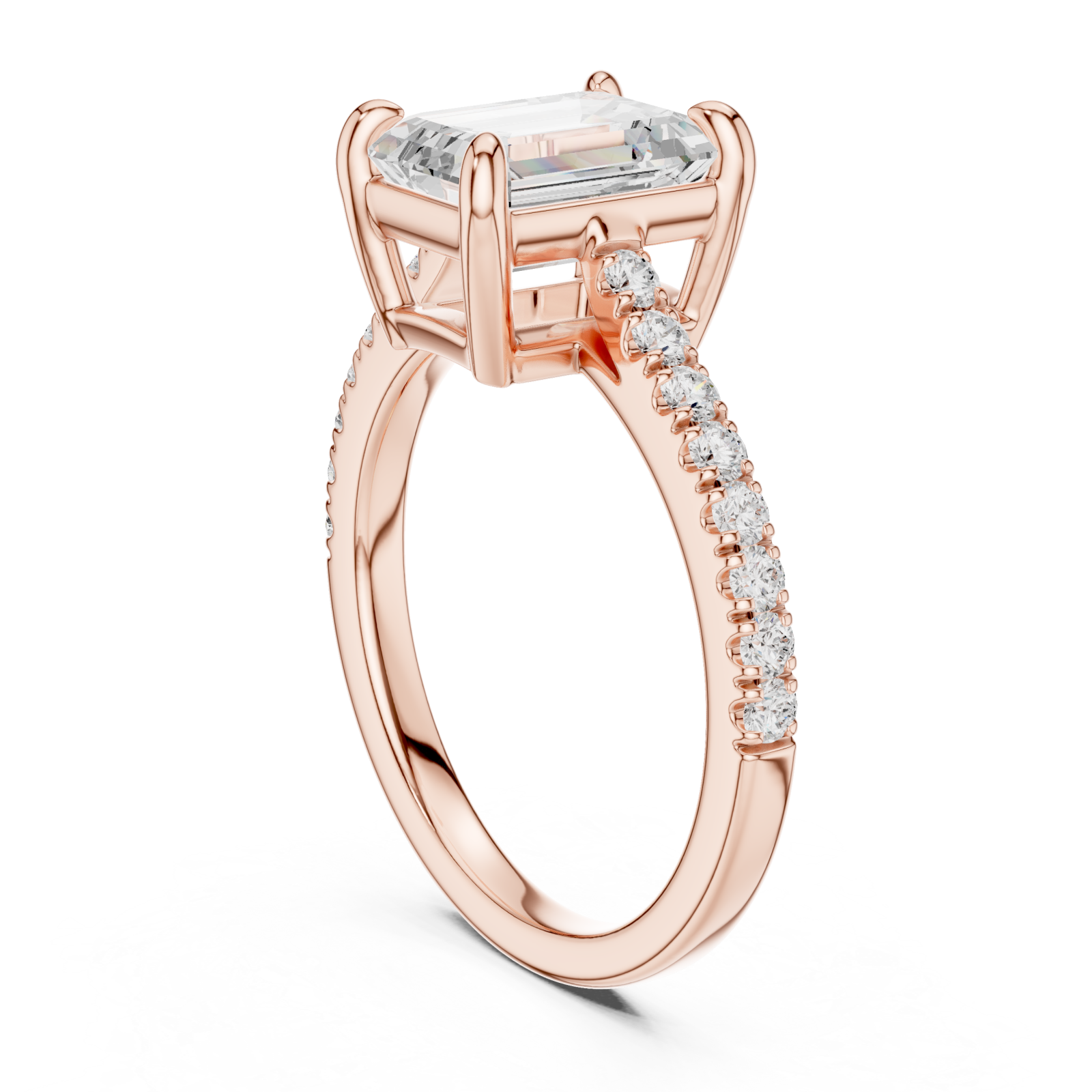  Rose Gold Evelyn Radiance Ring Left View