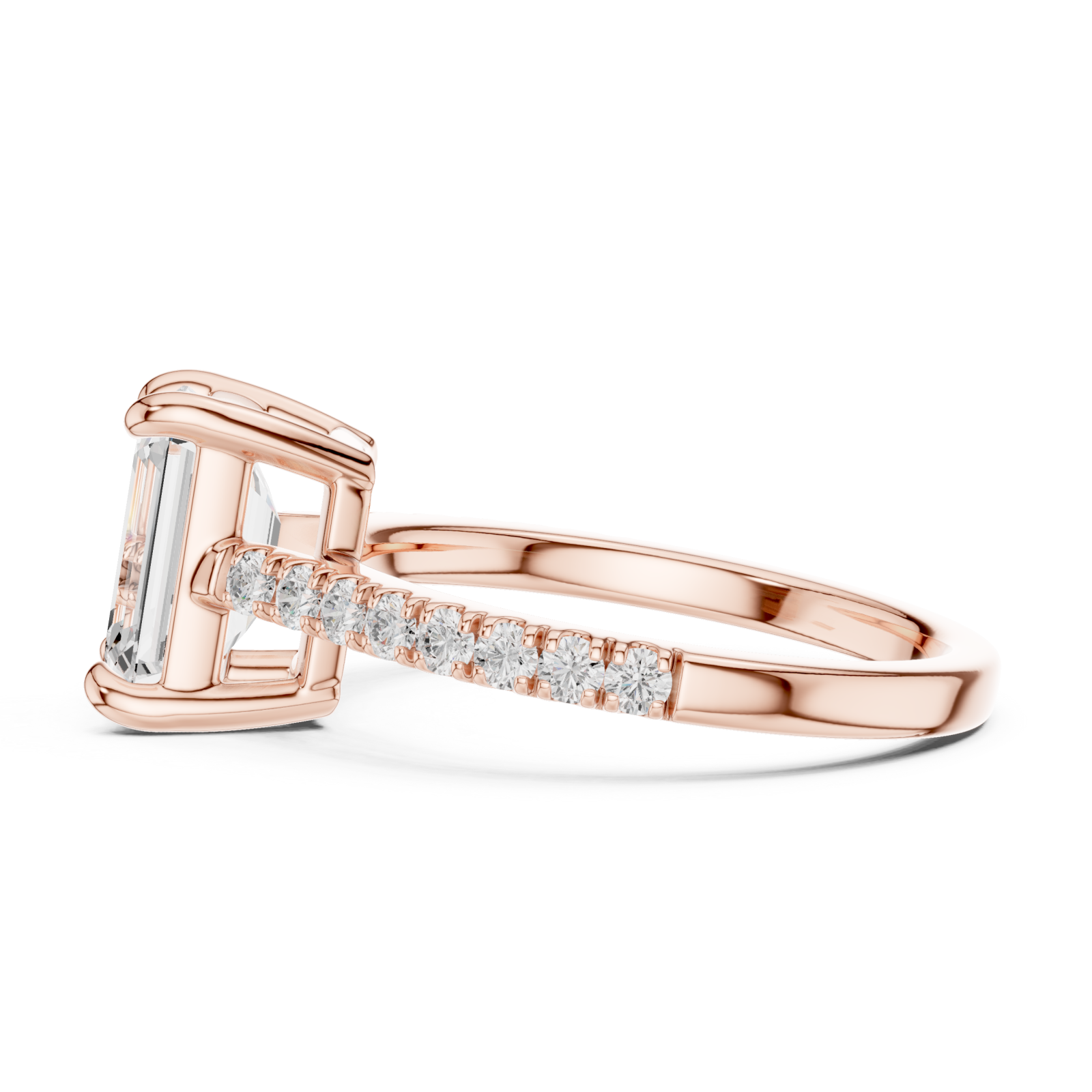 Rose Gold Evelyn Radiance Ring Side View