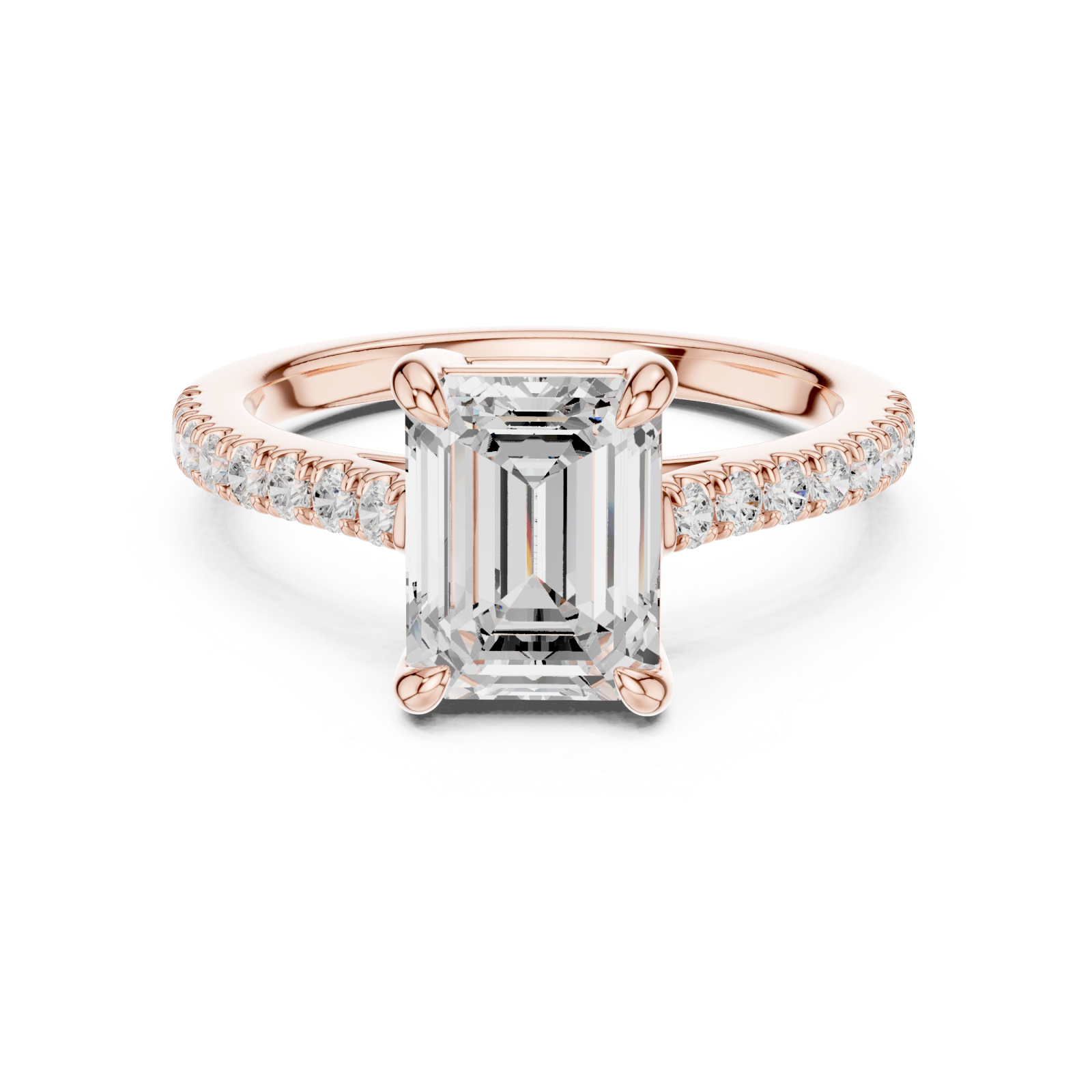  Rose Gold Evelyn Radiance Ring Front View