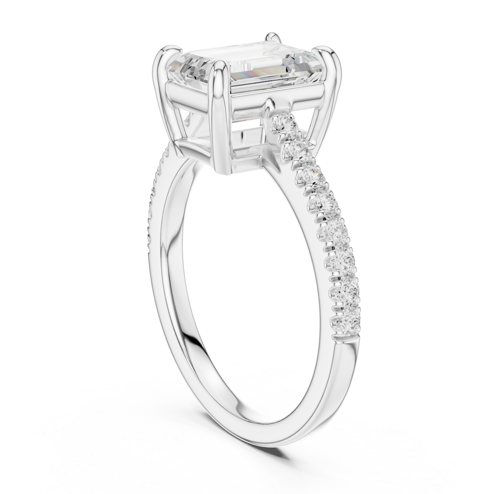  White Gold Evelyn Radiance Ring Left View
