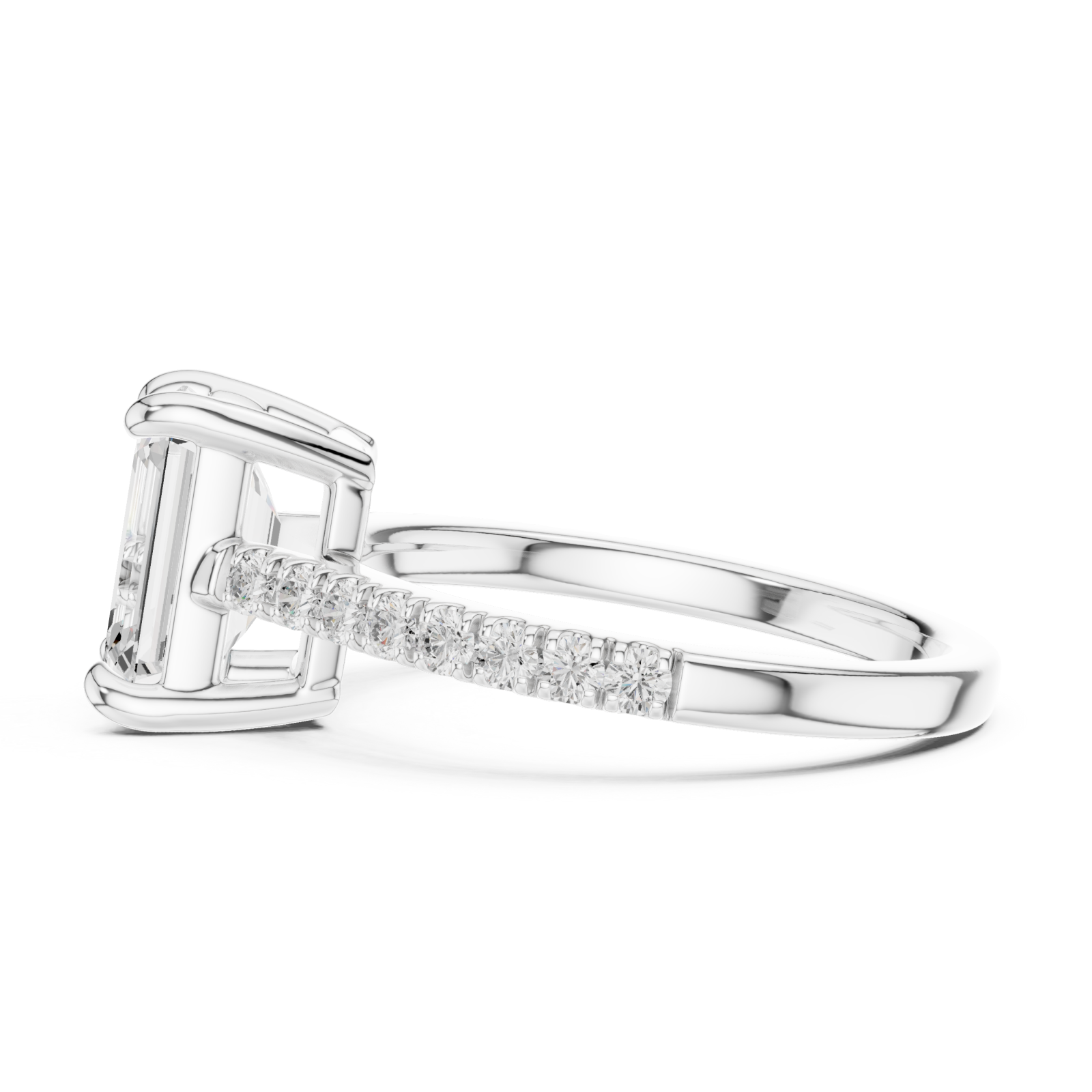  White Gold Evelyn Radiance Ring Side View