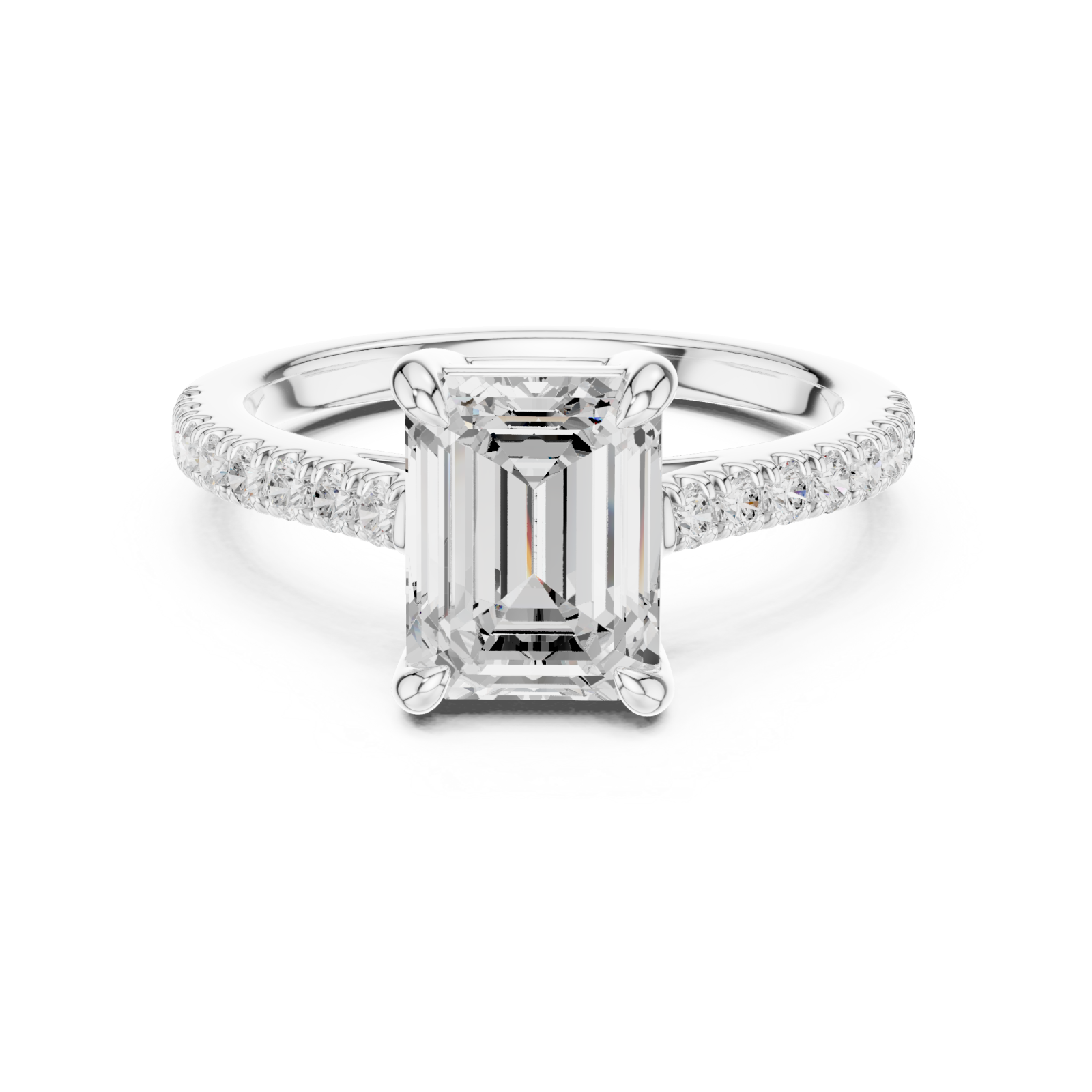  White Gold Evelyn Radiance Ring Front View