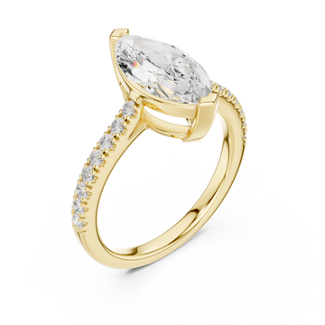 Gold Lustre Crown Marquise Ring Right View