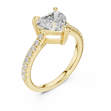 Gold Radiant Heart Embrace Ring Right View
