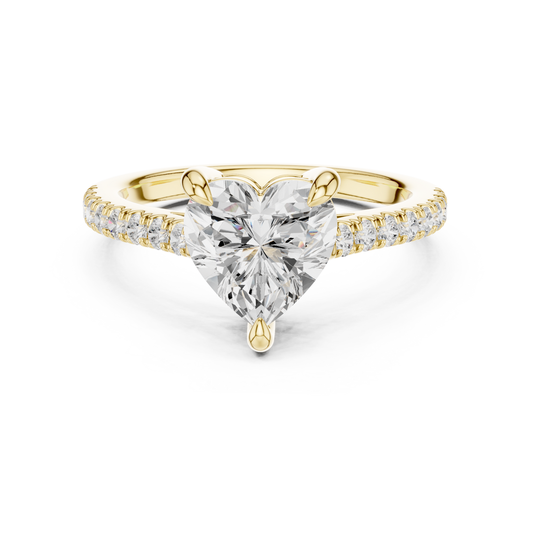 Gold Radiant Heart Embrace Ring Right View
