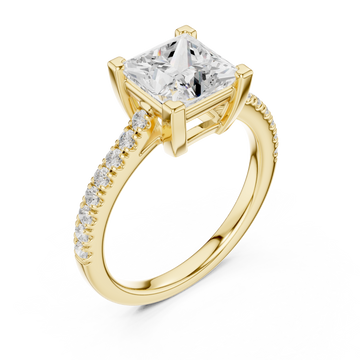 Gold Luminous Square Embrace Engagement Ring Right View