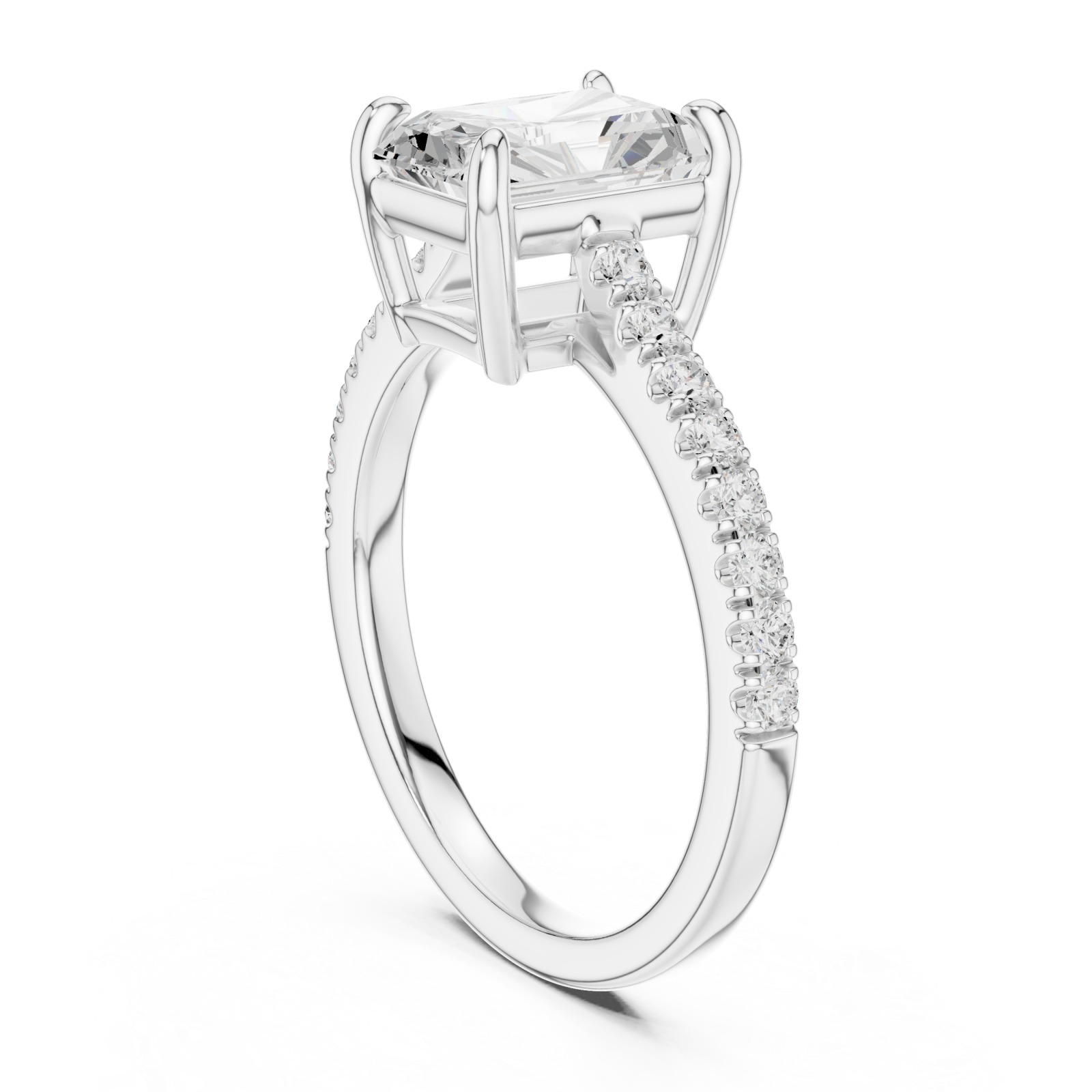  White Gold Luminous Radiance Solitaire Band Ring Left View
