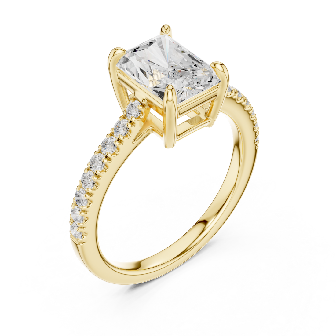 Gold Luminous Radiance Solitaire Band Ring Right View