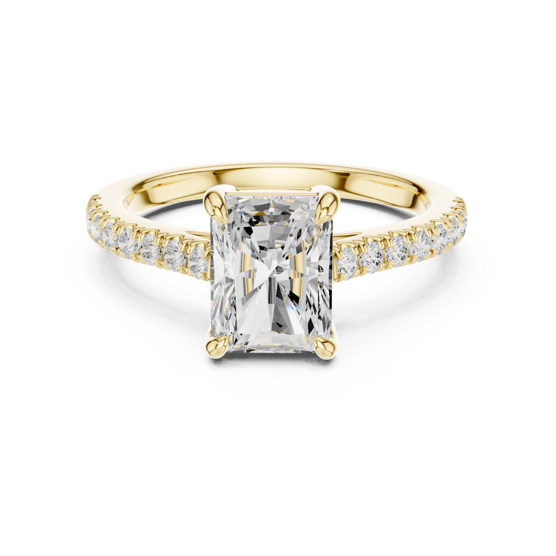 Gold Luminous Radiance Solitaire Band Ring Right View