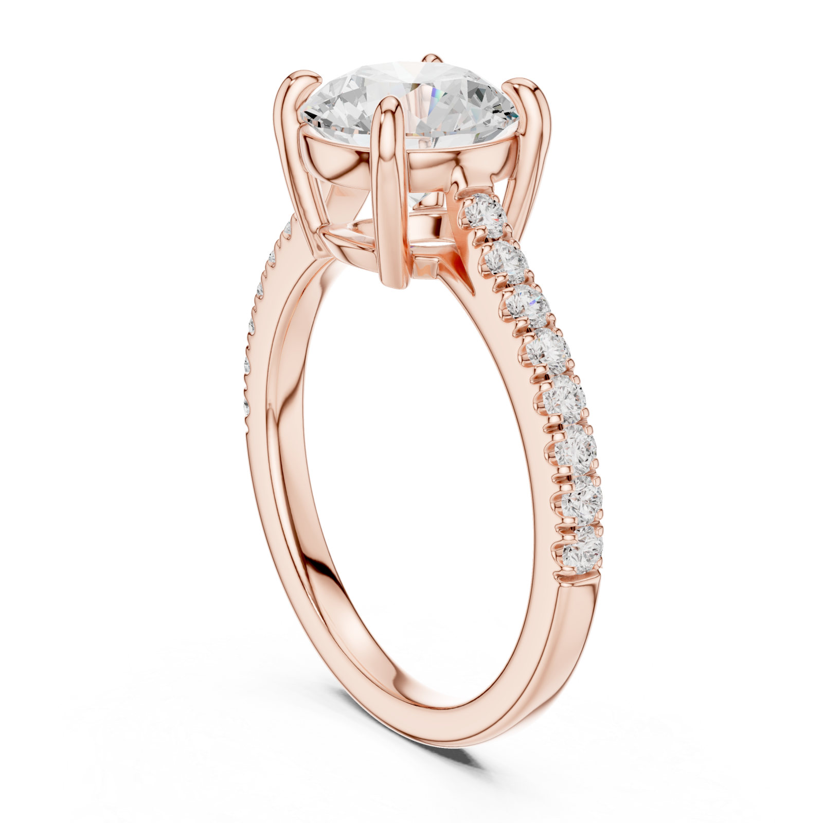  Rose Gold Ethereal Spark Oval Halo Ring Left View