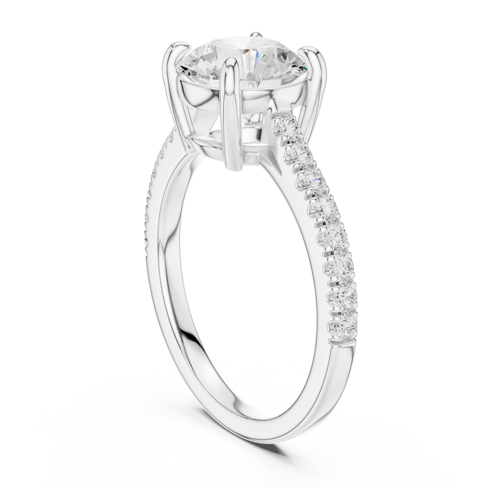  White Gold Ethereal Spark Oval Halo Ring Left View