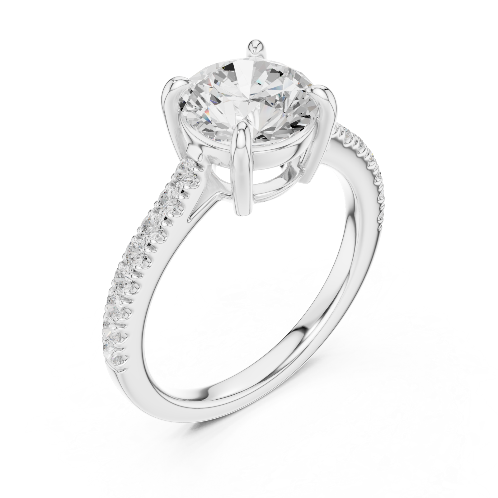  White Gold Ethereal Spark Oval Halo Ring Right View