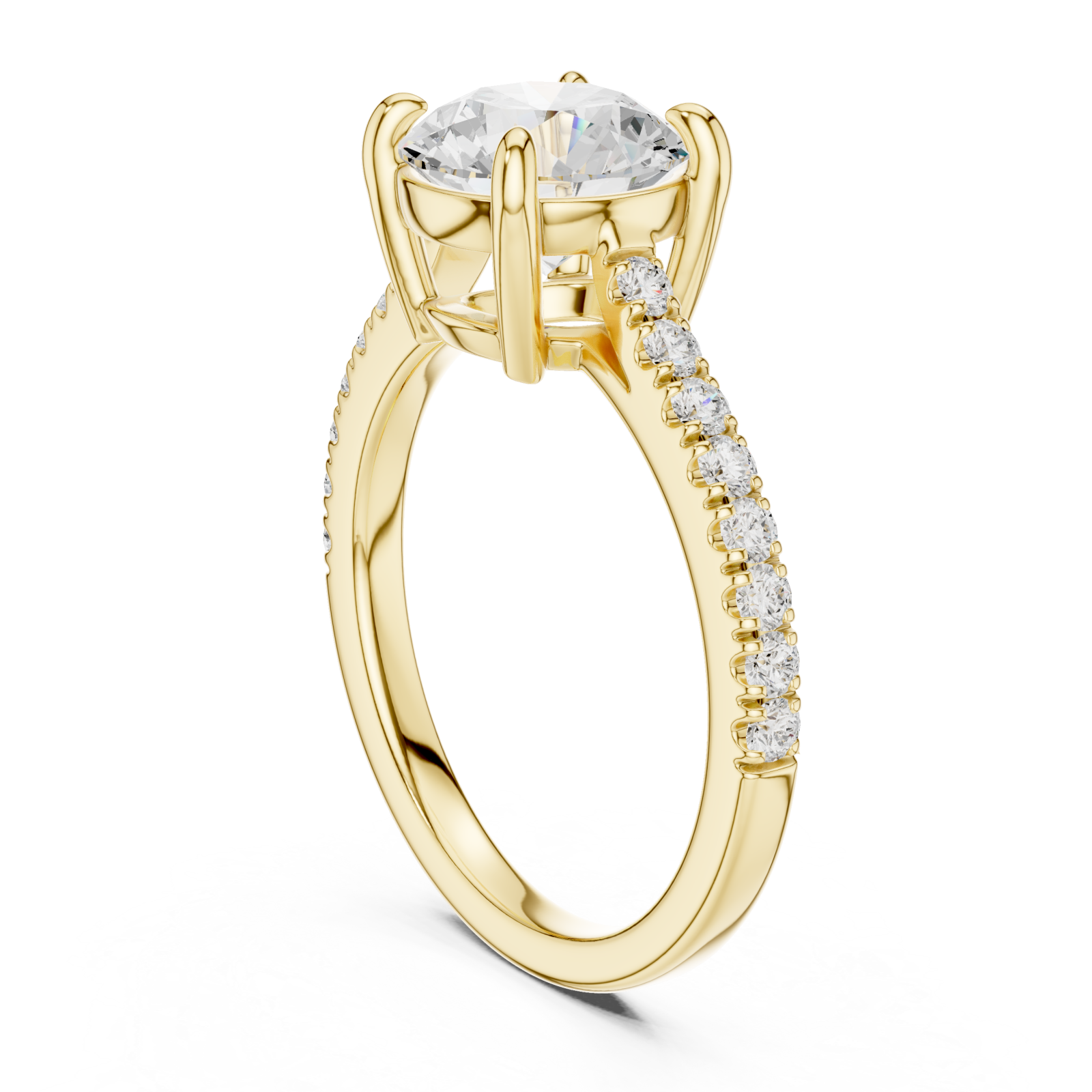  Gold Ethereal Spark Oval Halo Ring Left View