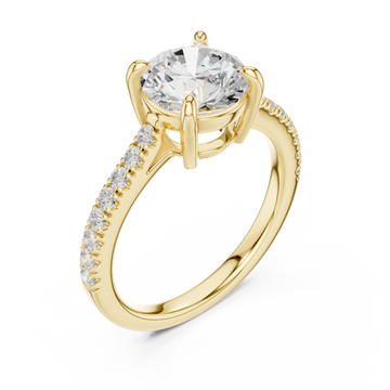 Gold Ethereal Spark Oval Halo Ring Right View