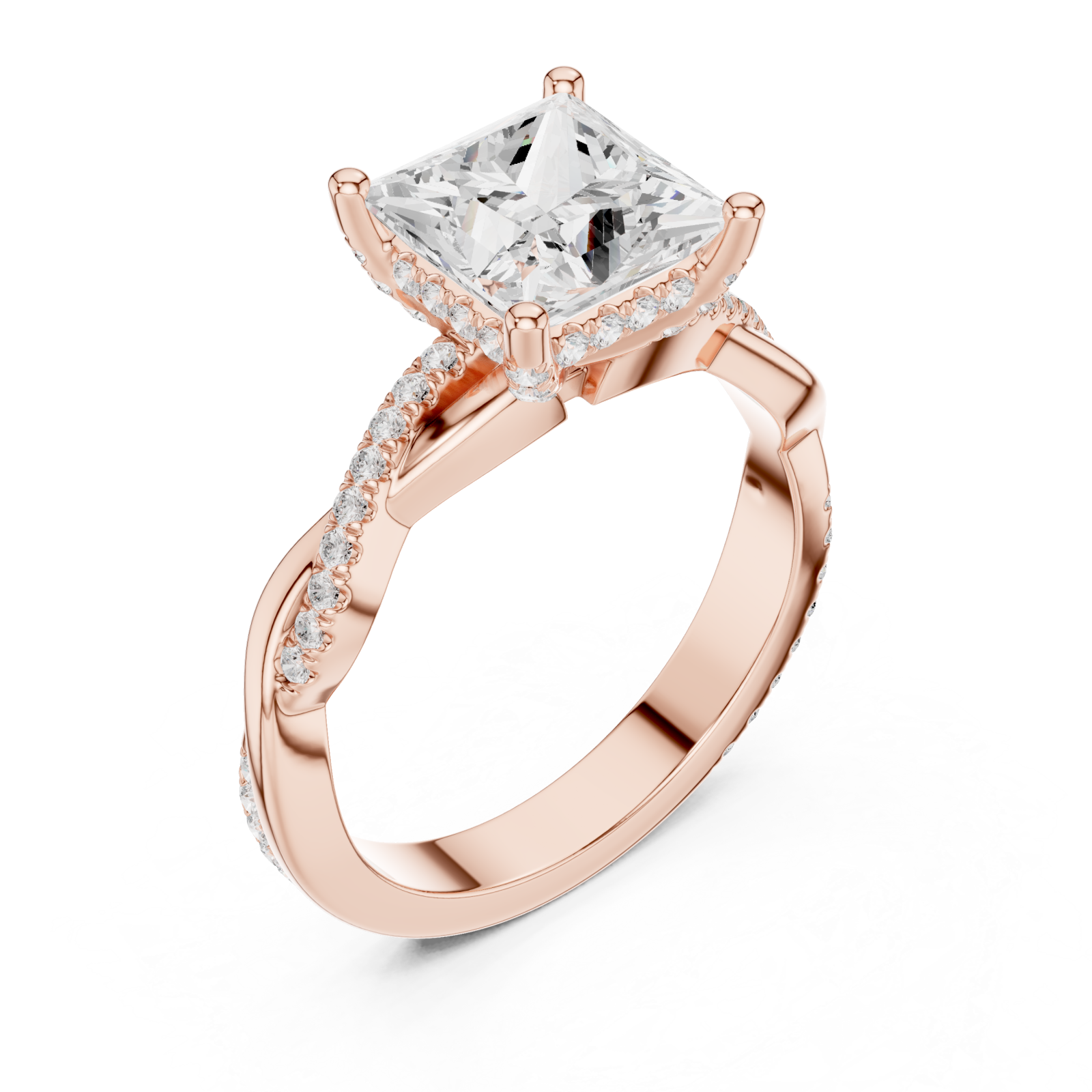  Rose Gold Everlight Sculpture Statement Band Ring Right View