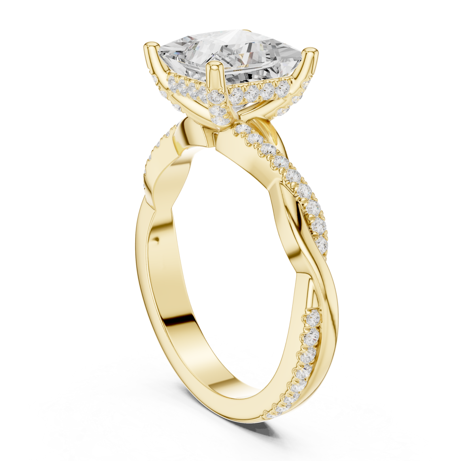  Gold Everlight Sculpture Statement Band Ring Left View