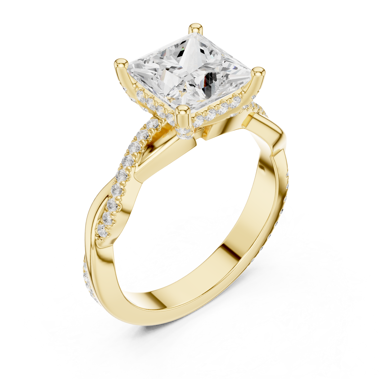 Gold Everlight Sculpture Statement Band Ring Right View
