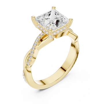 Gold Everlight Sculpture Statement Band Ring Right View
