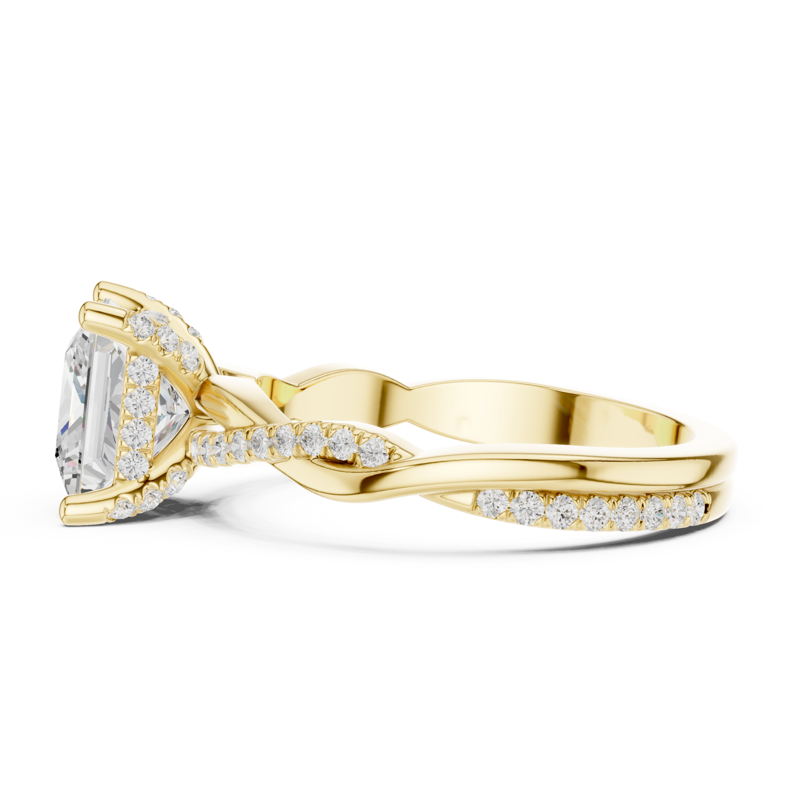  Gold Everlight Sculpture Statement Band Ring Side View