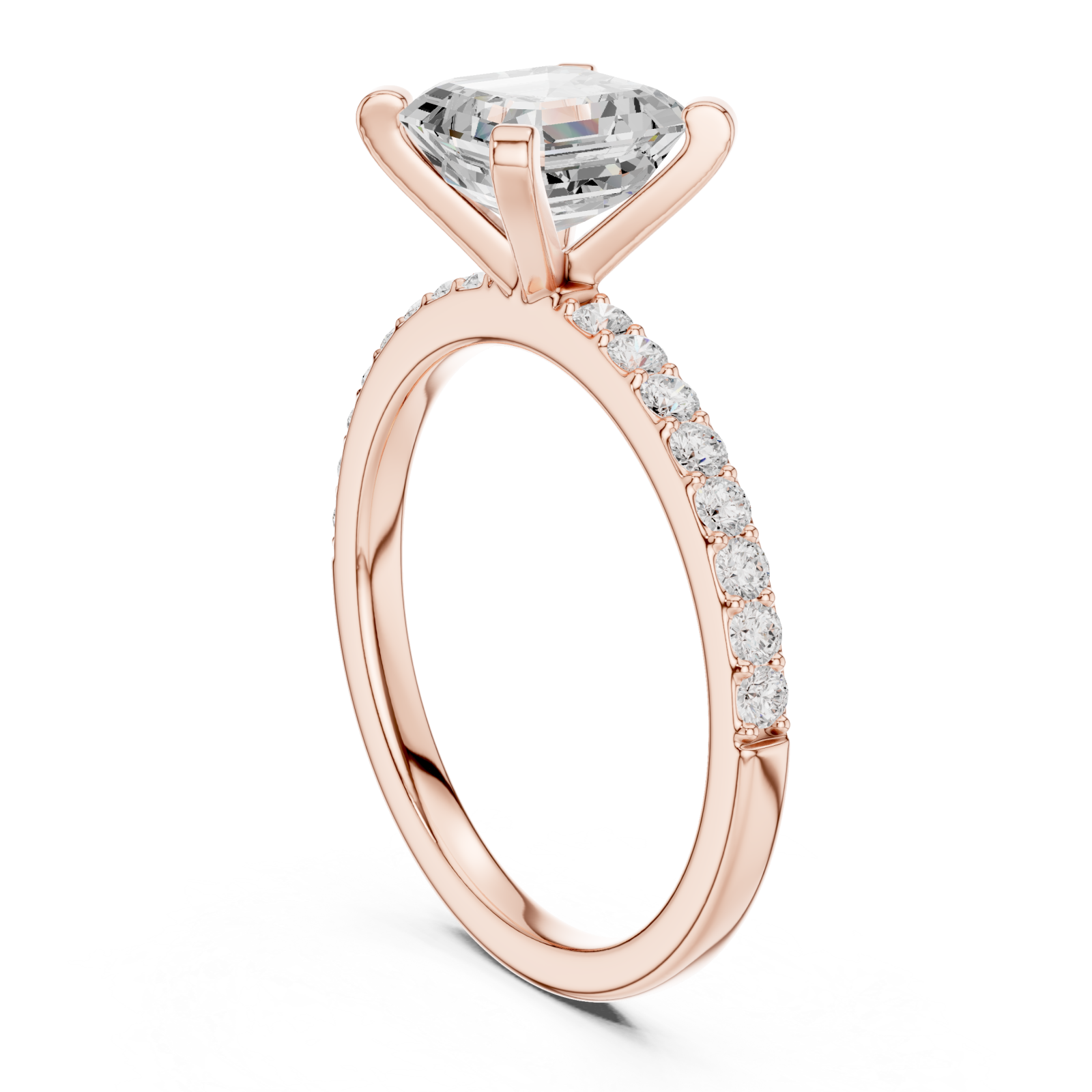  Rose Gold Cascade Radiance Ring Left View