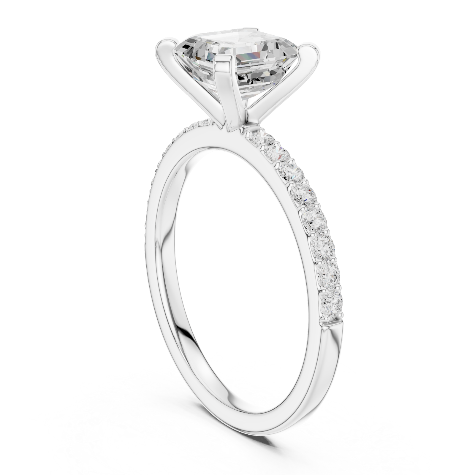  White Gold Cascade Radiance Ring Left View