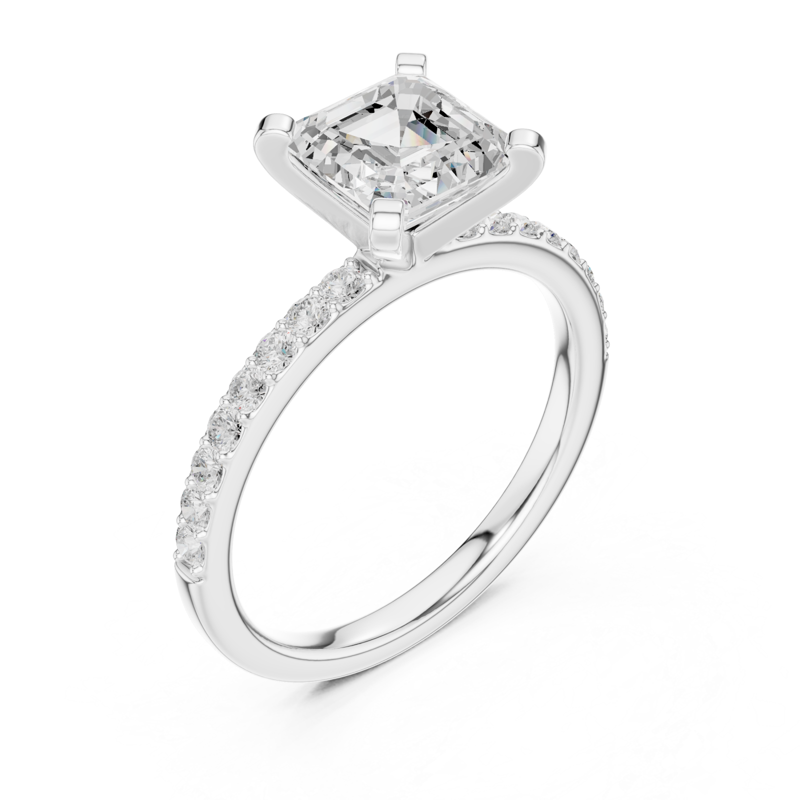  White Gold Cascade Radiance Ring Right View