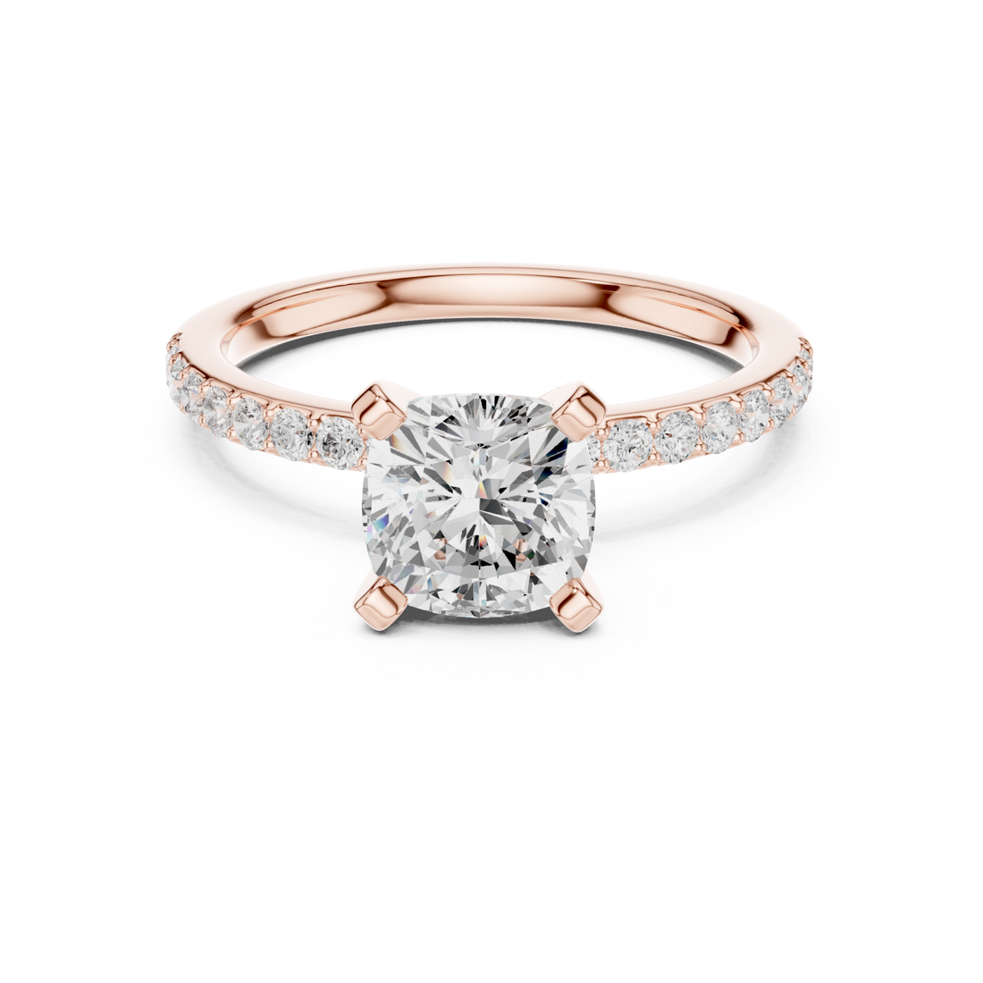  Rose Gold Celestial Promise Pavé Band Engagement Ring Right View