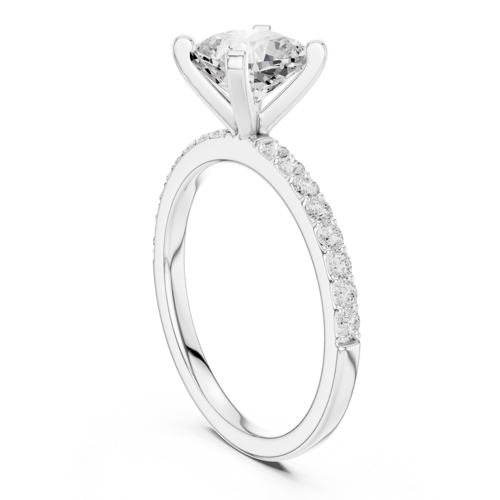  White Gold Celestial Promise Pavé Band Engagement Ring Left View