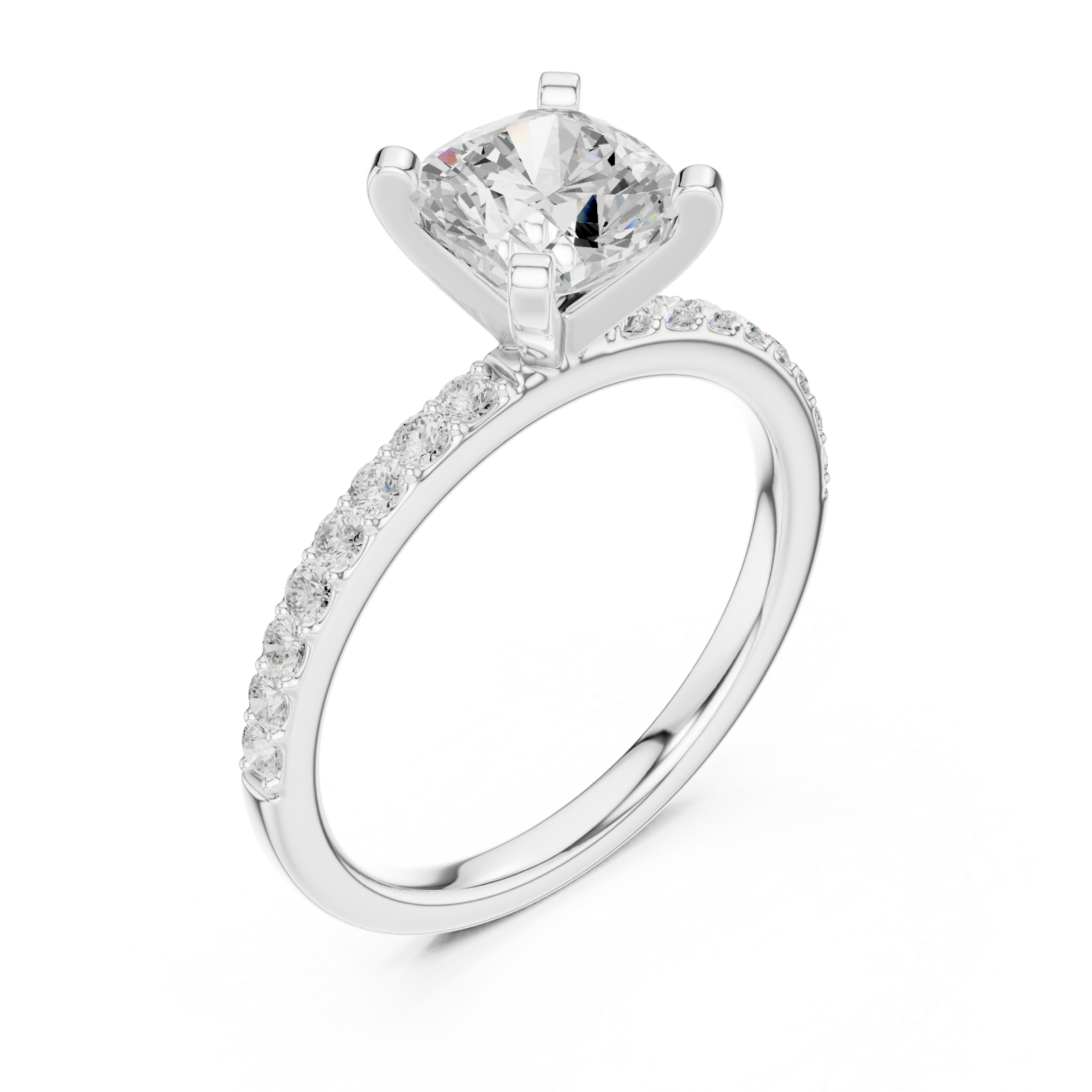  White Gold Celestial Promise Pavé Band Engagement Ring Right View
