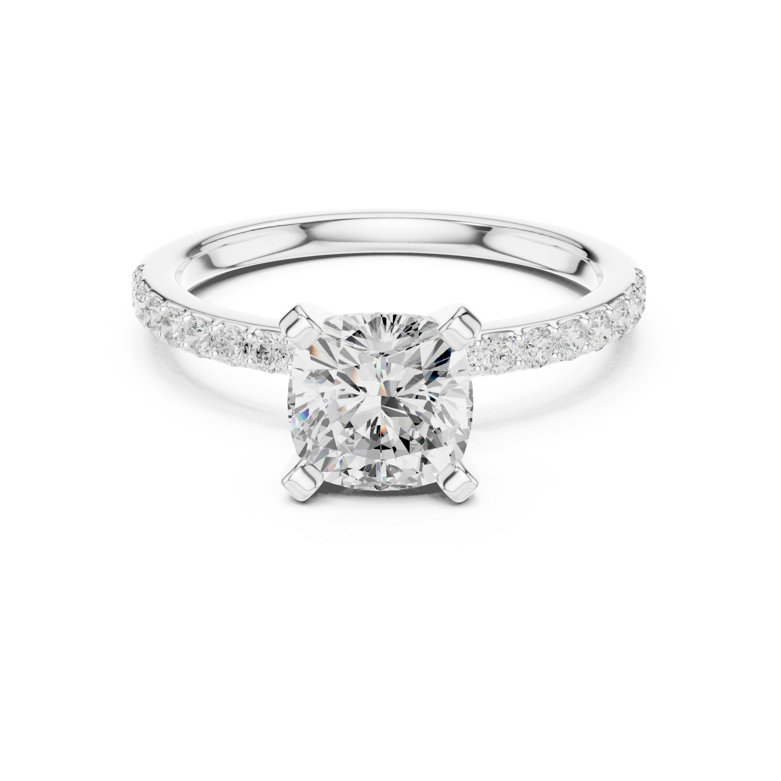  White Gold Celestial Promise Pavé Band Engagement Ring Front View