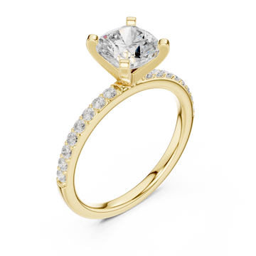 Gold Celestial Promise Pavé Band Engagement Ring Right View
