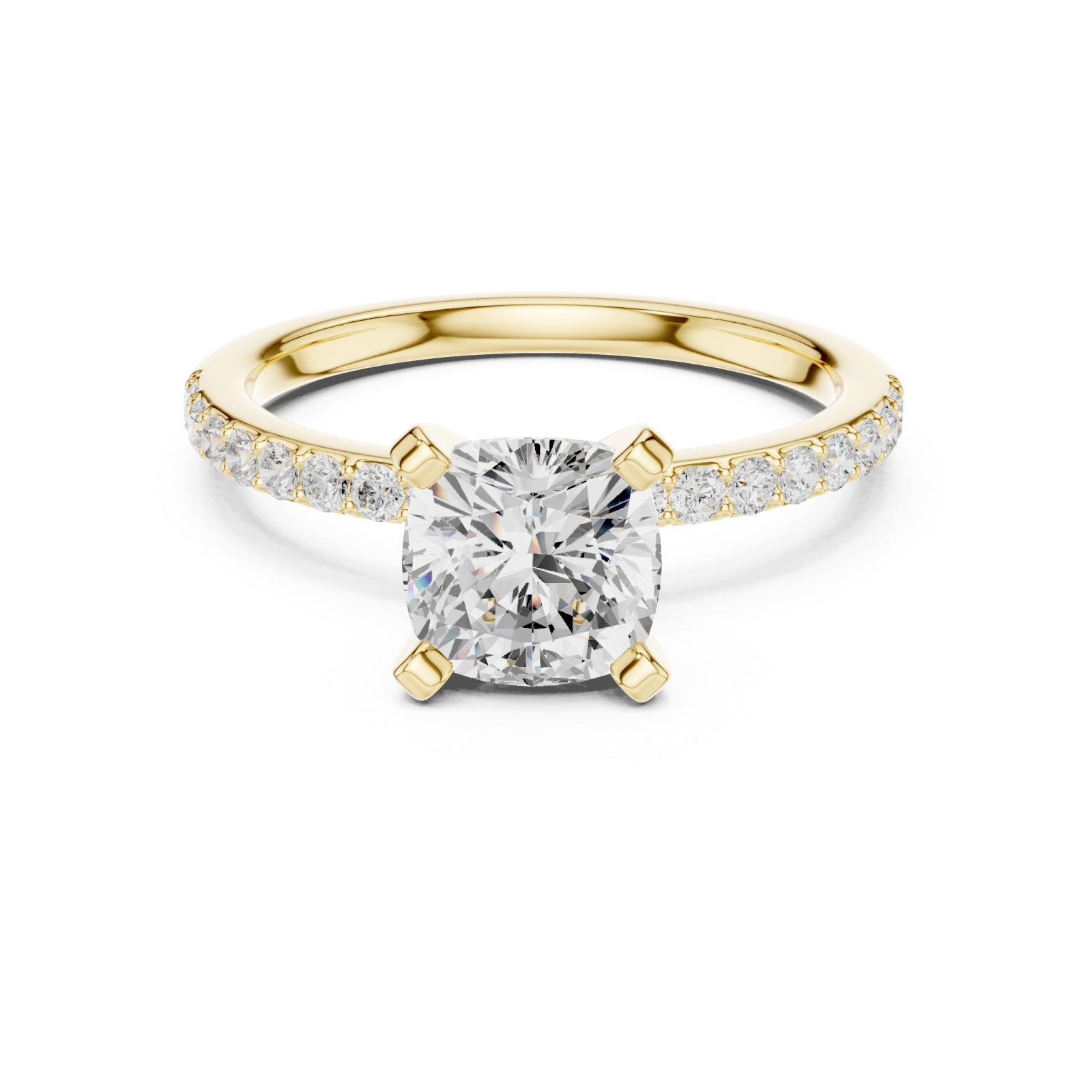  Gold Celestial Promise Pavé Band Engagement Ring Front View