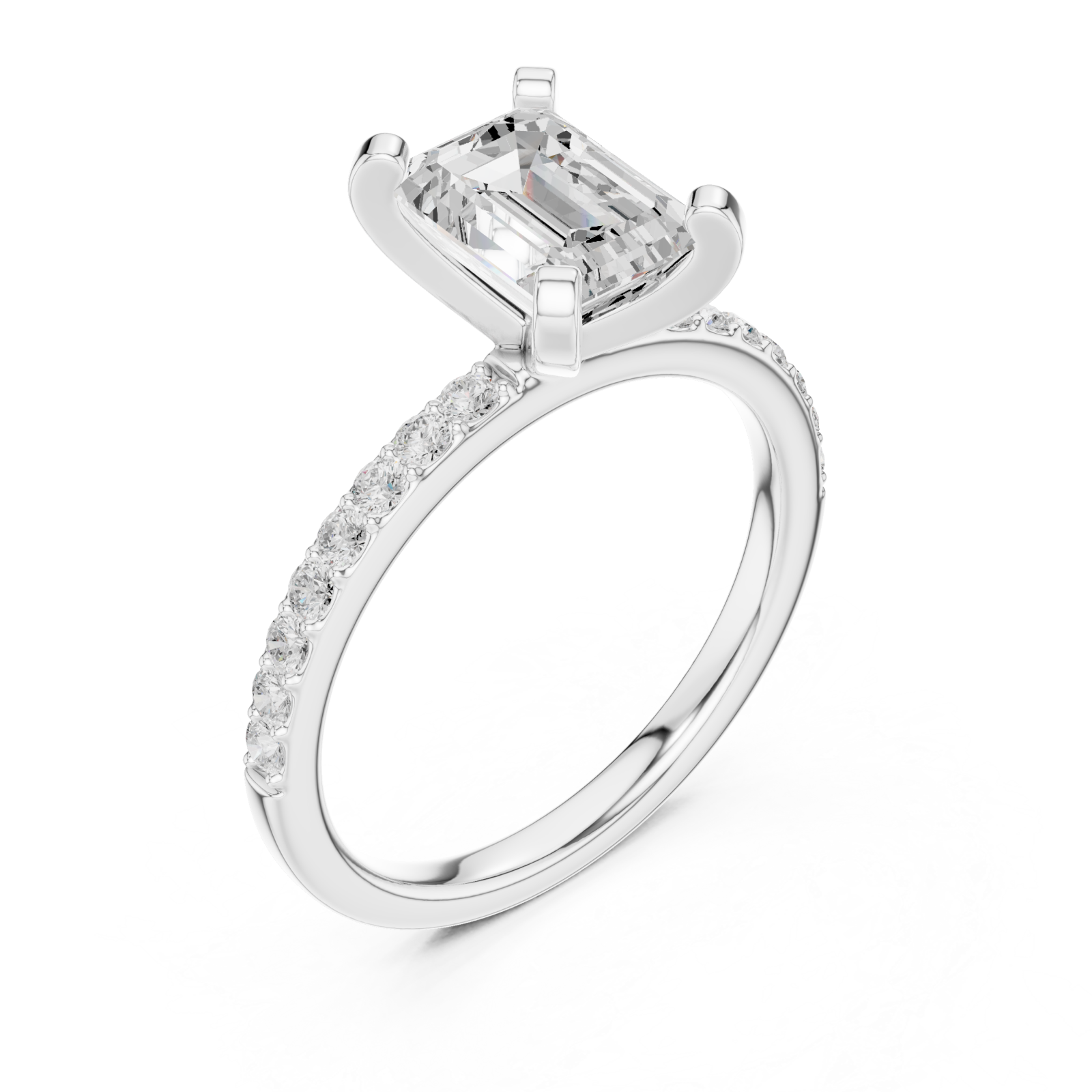  White Gold Evermore Halo Engagement Ring Right View