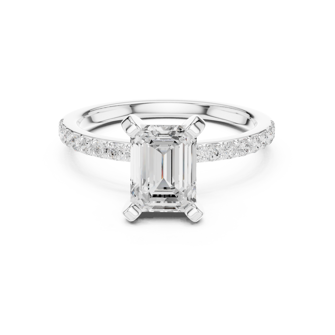  White Gold Evermore Halo Engagement Ring Right View